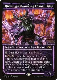 Hidetsugu, Devouring Chaos (Showcase) - Kamigawa: Neon Dynasty - Magic: The Gathering card
