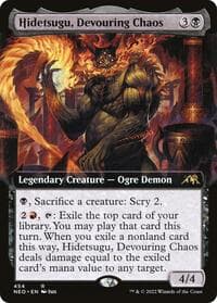 Hidetsugu, Devouring Chaos (Extended Art) - Kamigawa: Neon Dynasty - Magic: The Gathering card