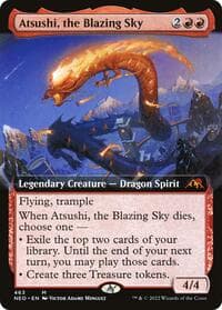 Atsushi, the Blazing Sky (Extended Art) - Kamigawa: Neon Dynasty - Magic: The Gathering card