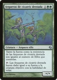 Jagged-Scar Archers (Spanish) - "Arqueras de cicatriz dentada" - Magic Encyclopedia 2011 (Salvat) - Magic: The Gathering card