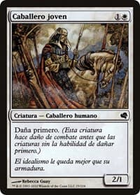 Youthful Knight (Spanish) - "Caballero joven" - Magic Encyclopedia 2011 (Salvat) - Magic: The Gathering card