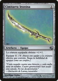 Leonin Scimitar (Spanish) - "Cimitarra leonina" - Magic Encyclopedia 2011 (Salvat) - Magic: The Gathering card