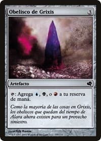 Obelisk of Grixis (Spanish) - "Obelisco de Grixis" - Magic Encyclopedia 2011 (Salvat) - Magic: The Gathering card
