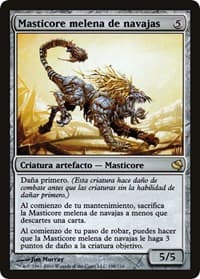 Razormane Masticore (Spanish) - "Masticore melena de navajas" - Magic Encyclopedia 2011 (Salvat) - Magic: The Gathering card
