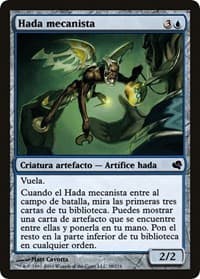 Faerie Mechanist (Spanish) - "Hada mecanista" - Magic Encyclopedia 2011 (Salvat) - Magic: The Gathering card