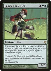Elvish Champion (Spanish) - "Campeona elfica" - Magic Encyclopedia 2011 (Salvat) - Magic: The Gathering card