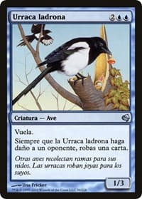 Thieving Magpie (Spanish) - "Urraca ladrona" - Magic Encyclopedia 2011 (Salvat) - Magic: The Gathering card