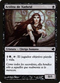 Acolyte of Xathrid (Spanish) - "Acolita de Xathrid" - Magic Encyclopedia 2011 (Salvat) - Magic: The Gathering card