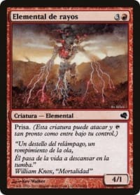 Lightning Elemental (Spanish) - "Elemental de rayos" - Magic Encyclopedia 2011 (Salvat) - Magic: The Gathering card