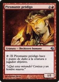 Prodigal Pyromancer (Spanish) - "Piromante prodigo" - Magic Encyclopedia 2011 (Salvat) - Magic: The Gathering card