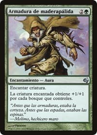 Blanchwood Armor (Spanish) - "Armadura de maderapalida" - Magic Encyclopedia 2011 (Salvat) - Magic: The Gathering card