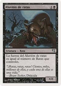 Swarm of Rats (Spanish) - "Aluvion de ratas" (A14) - Magic Encyclopedia 2005 (Salvat/Hachette) - Magic: The Gathering card