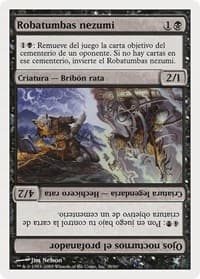 Nezumi Graverobber // Nighteyes the Desecrator (Spanish) - "Robatumbas nezumi" (A39) - Magic Encyclopedia 2005 (Salvat/Hachette) - Magic: The Gathering card