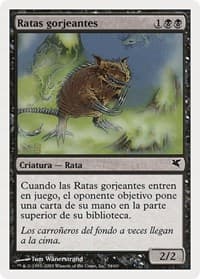 Chittering Rats (Spanish) - "Ratas gorjeantes" (A54) - Magic Encyclopedia 2005 (Salvat/Hachette) - Magic: The Gathering card