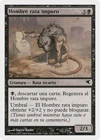 Dirty Wererat (Spanish) - "Hombre rata impuro" (A31) - Magic Encyclopedia 2005 (Salvat/Hachette) - Magic: The Gathering card