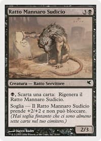 Dirty Wererat (Italian) - "Ratto Mannaro Sudicio" (A31) - Magic Encyclopedia 2005 (Salvat/Hachette) - Magic: The Gathering card