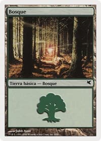 Forest (Spanish) - "Bosque" (B8) - Magic Encyclopedia 2005 (Salvat/Hachette) - Magic: The Gathering card