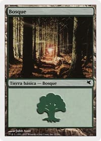 Forest (Spanish) - "Bosque" (J21) - Magic Encyclopedia 2005 (Salvat/Hachette) - Magic: The Gathering card