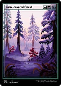 Snow-Covered Forest (PixelSnowLands.jpg) - Secret Lair Drop Series - Magic: The Gathering card