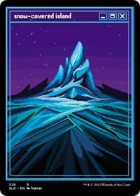 Snow-Covered Island (PixelSnowLands.jpg) - Secret Lair Drop Series - Magic: The Gathering card