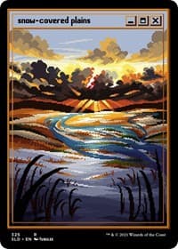 Snow-Covered Plains (PixelSnowLands.jpg) - Secret Lair Drop Series - Magic: The Gathering card
