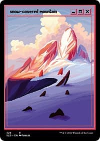 Snow-Covered Mountain (PixelSnowLands.jpg) - Secret Lair Drop Series - Magic: The Gathering card