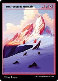 Snow-Covered Mountain (PixelSnowLands.jpg) (Foil Etched) - Secret Lair Drop Series - Magic: The Gathering card