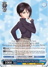"Gaining Recognition" Rui Yashio - Morfonica x RAISE A SUILEN - Weiss Schwarz card