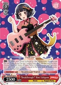 "Breakthrough!" Rimi Ushigome (Parallel Foil) - Poppin’Party x Roselia - Weiss Schwarz card