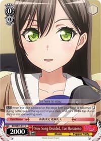New Song Decided, Tae Hanazono - Poppin’Party x Roselia - Weiss Schwarz card