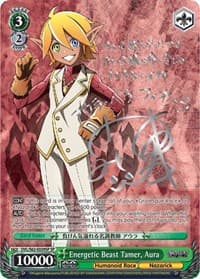 Energetic Beast Tamer, Aura (SP) (Silver Signature) - Nazarick: Tomb of the Undead - Weiss Schwarz card