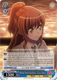 Band Interaction, Lisa Imai (Parallel Foil) - Poppin’Party x Roselia - Weiss Schwarz card