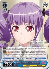 Striving Towards the Live, Ako Udagawa (Parallel Foil) - Poppin’Party x Roselia - Weiss Schwarz card