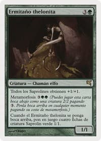 Thelonite Hermit (Spanish) - "Ermitano thelonita" - Magic Encyclopedia 2005 (Salvat/Hachette) - Magic: The Gathering card