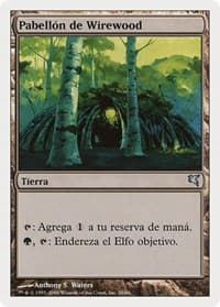 Wirewood Lodge (Spanish) - "Pabellon de Wirewood" - Magic Encyclopedia 2005 (Salvat/Hachette) - Magic: The Gathering card