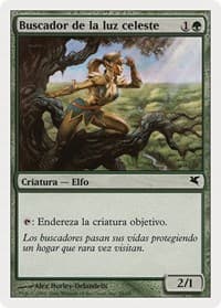 Seeker of Skybreak (Spanish) - "Buscador de la luz celeste" (B29) - Magic Encyclopedia 2005 (Salvat/Hachette) - Magic: The Gathering card