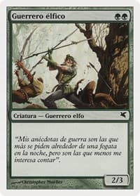 Elvish Warrior (Spanish) - "Guerrero elfico" (B42) - Magic Encyclopedia 2005 (Salvat/Hachette) - Magic: The Gathering card