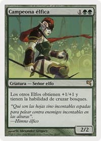 Elvish Champion (Spanish) - "Campeona elfica" - Magic Encyclopedia 2005 (Salvat/Hachette) - Magic: The Gathering card