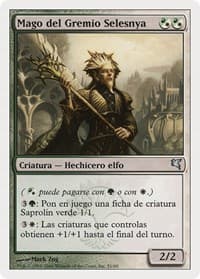 Selesnya Guildmage (Spanish) - "Mago del Gremio Selesnya" (B51) - Magic Encyclopedia 2005 (Salvat/Hachette) - Magic: The Gathering card