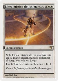 Leyline of the Meek (Spanish) - "Linea mistica de los mansos" - Magic Encyclopedia 2005 (Salvat/Hachette) - Magic: The Gathering card