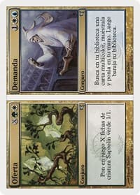 Supply // Demand (Spanish) - "Oferta // Demanda" (J28) - Magic Encyclopedia 2005 (Salvat/Hachette) - Magic: The Gathering card
