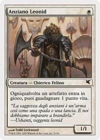 Leonin Elder (Italian) - "Anziano Leonid" - Magic Encyclopedia 2005 (Salvat/Hachette) - Magic: The Gathering card