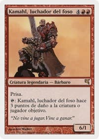 Kamahl, Pit Fighter (Spanish) - "Kamahl, luchador del foso" - Magic Encyclopedia 2005 (Salvat/Hachette) - Magic: The Gathering card