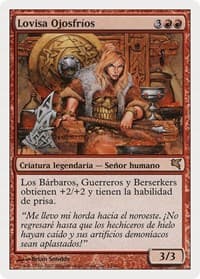 Lovisa Coldeyes (Spanish) - "Lovisa Ojosfrios" - Magic Encyclopedia 2005 (Salvat/Hachette) - Magic: The Gathering card