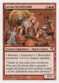 Lovisa Coldeyes (Italian) - "Lovisa Occhifreddi" - Magic Encyclopedia 2005 (Salvat/Hachette) - Magic: The Gathering card
