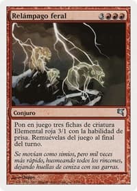Feral Lightning (Spanish) - "Relampago feral" (I2) - Magic Encyclopedia 2005 (Salvat/Hachette) - Magic: The Gathering card