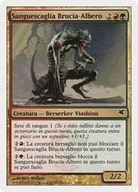 Burning-Tree Bloodscale (Italian) - "Sanguescaglia Brucia-Albero" - Magic Encyclopedia 2005 (Salvat/Hachette) - Magic: The Gathering card
