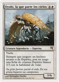 Oyobi, Who Split the Heavens (Spanish) - "Oyobi, la que parte los cielos" - Magic Encyclopedia 2005 (Salvat/Hachette) - Magic: The Gathering card