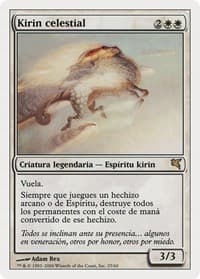 Celestial Kirin (Spanish) - "Kirin celestial" - Magic Encyclopedia 2005 (Salvat/Hachette) - Magic: The Gathering card