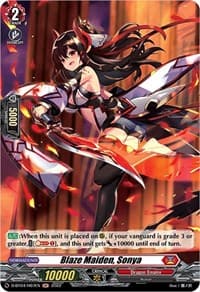 Blaze Maiden, Sonya (Holo) - D-BT04: Awakening of Chakrabarthi - Cardfight Vanguard card